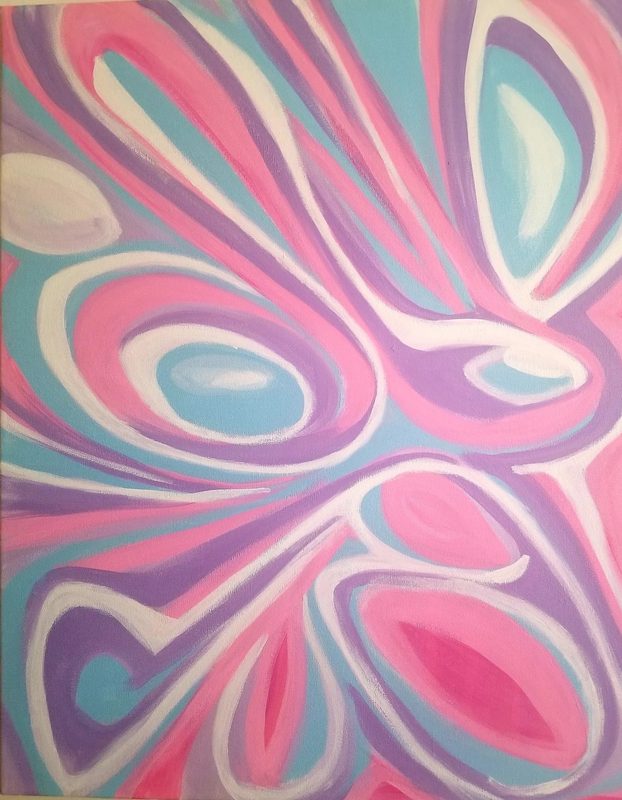 Easter Eye Land, 2021, Acrylic on canvas, 30 × 24 × 0.75 in.
