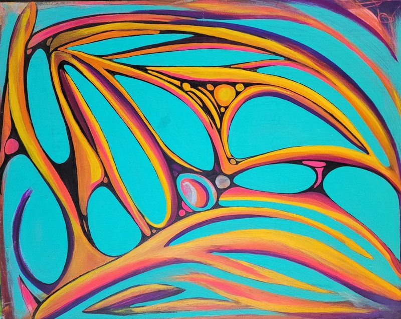 Skoden, 2020, Acrylic on canvas, 36 × 45 × 0.75 in.